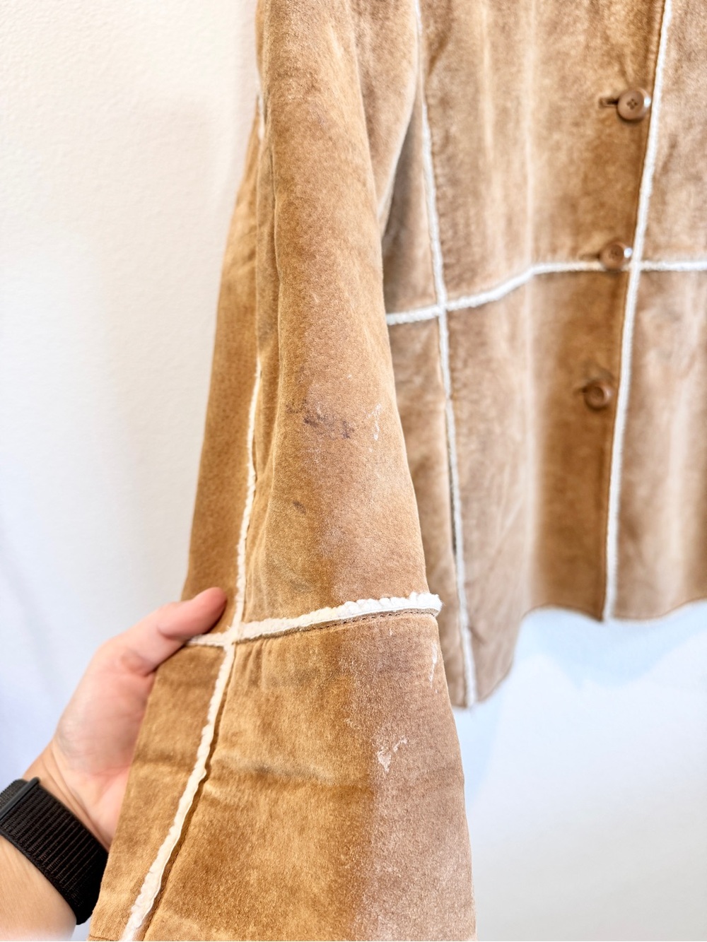 St. John’s Bay Vintage Washable Suede Jacket Petite XL Sherpa Western Ranch H99 - Picture 5 of 11